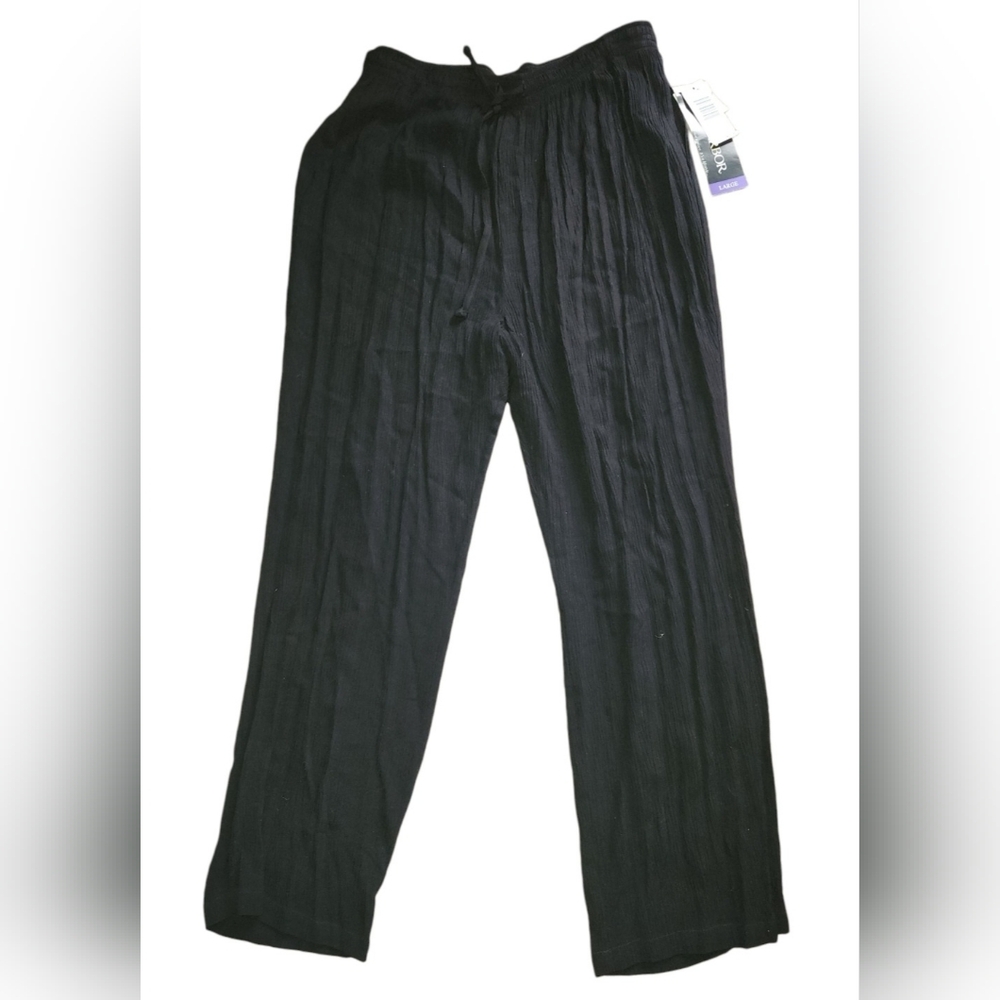 Sag Harbor black lightweight pull on pants